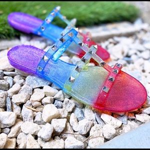 SALE💕Multi-colored Rainbow Jelly Sandals💕